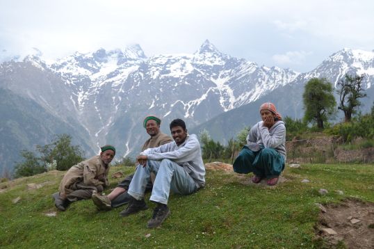 With the locals at Kalpa.