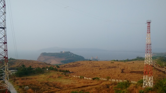 View of the Ratnadurg fort from the lighthouse